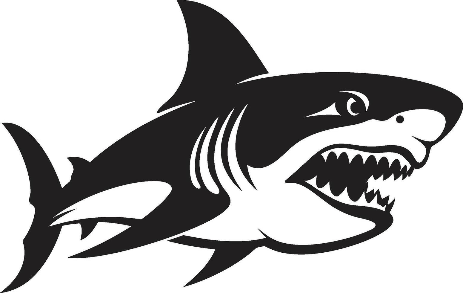 rápido mar soberano negro tiburón dinámica lo más hondo elegante para negro tiburón emblema vector