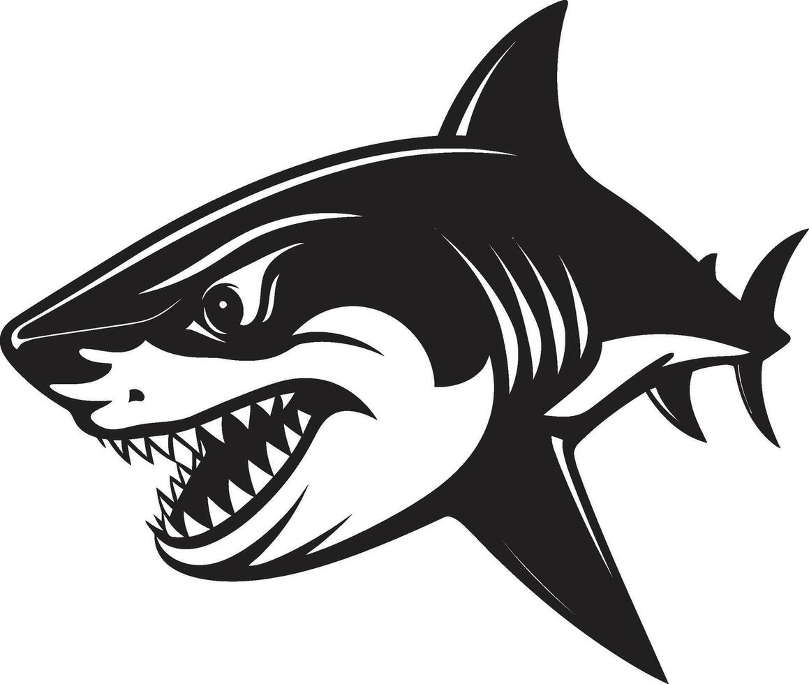 marina majestad elegante para negro tiburón amenazador fuerza negro para tiburón vector