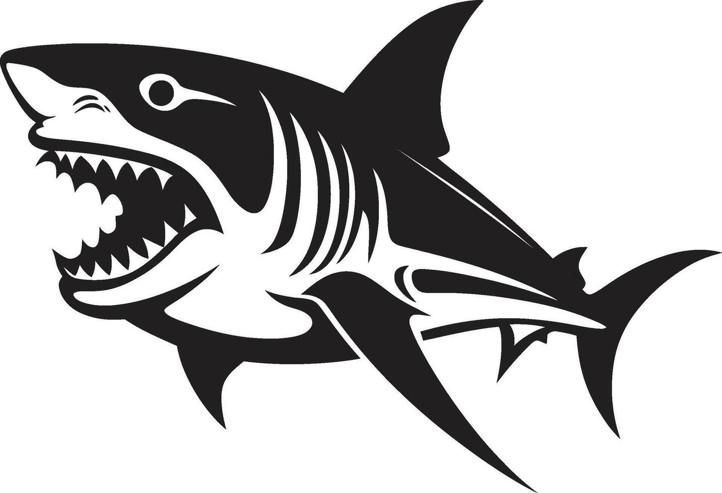 Ferocious Fins Elegant for Black Shark Underwater Dominance Black Shark vector