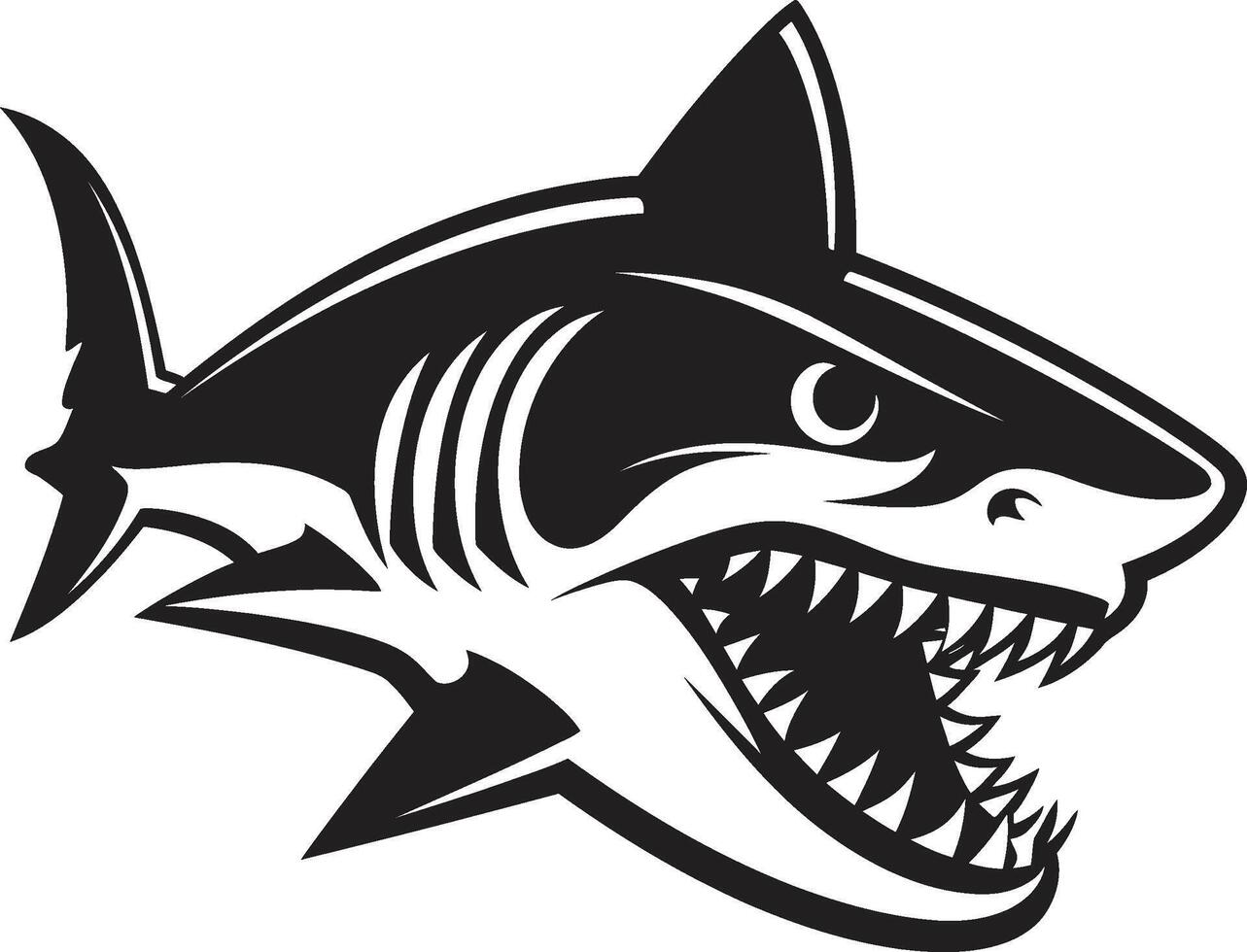 Fierce Fin ic Black Shark Emblem Ocean Guardian Black for Shark vector