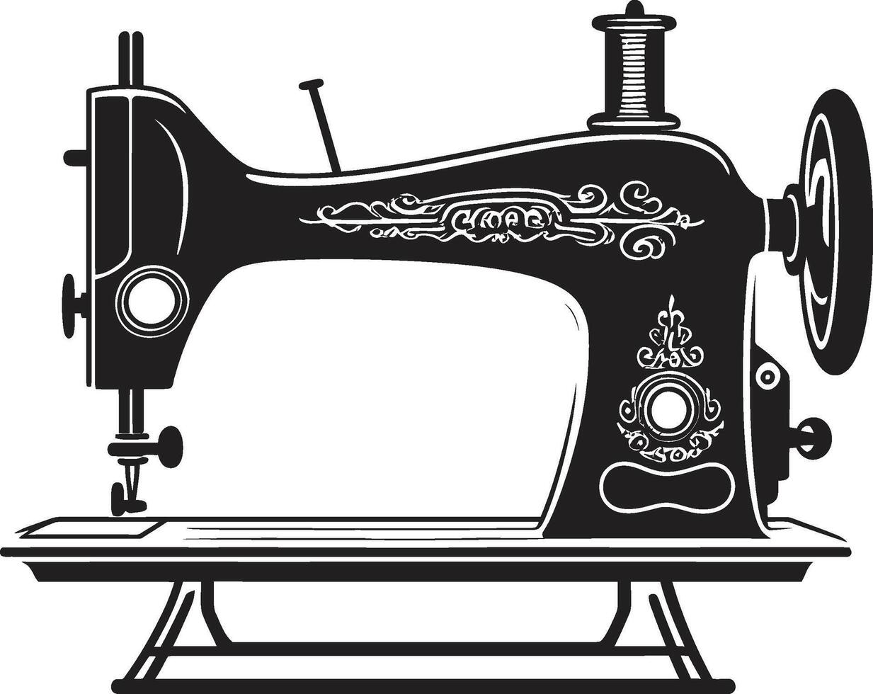 Monochromatic Masterpiece Black for Sewing Machine Precision Purl Elegant for Tailored Sewing Machine vector