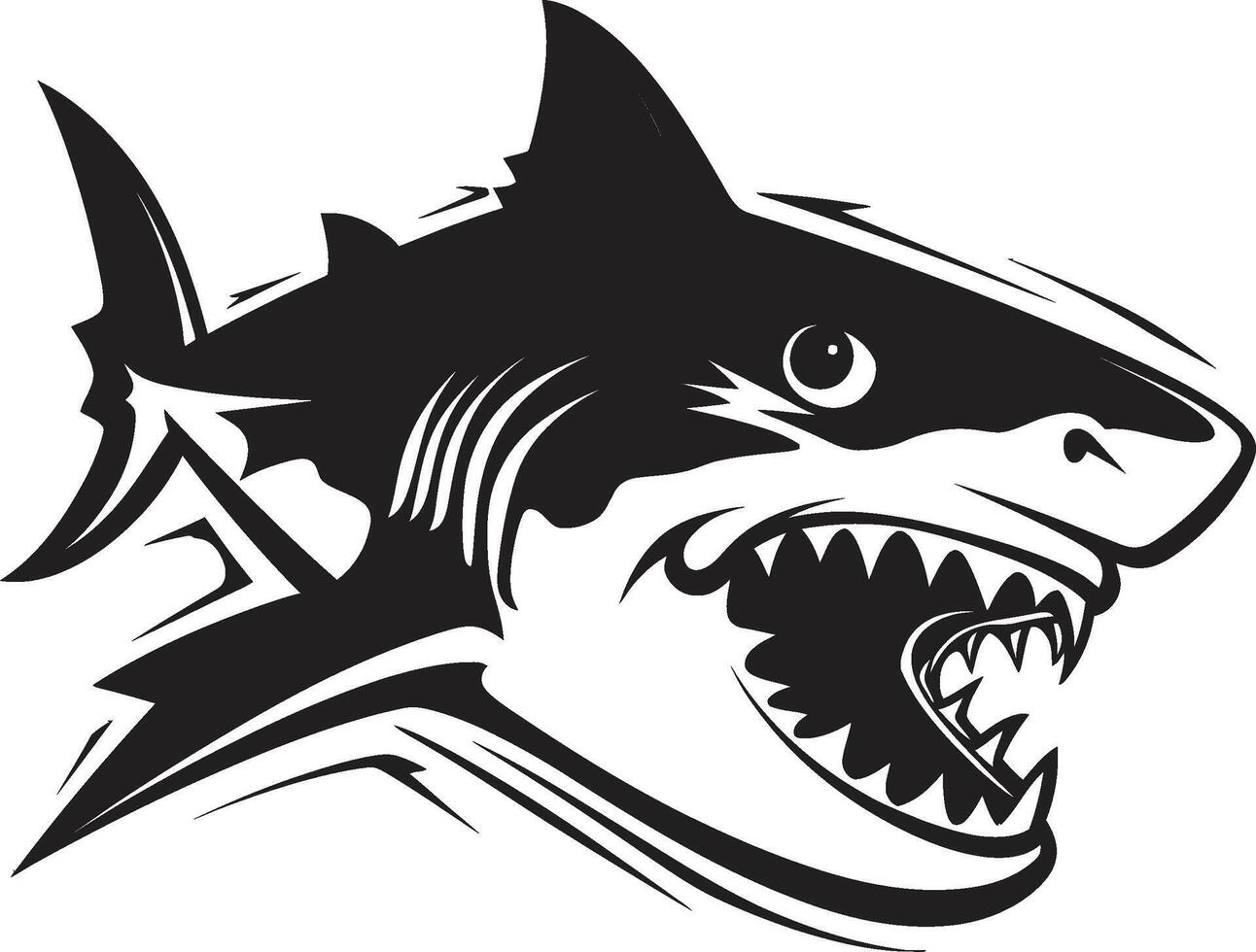 Dynamic Depths Black ic Shark in Oceanic Sovereignty Elegant for Black Shark vector