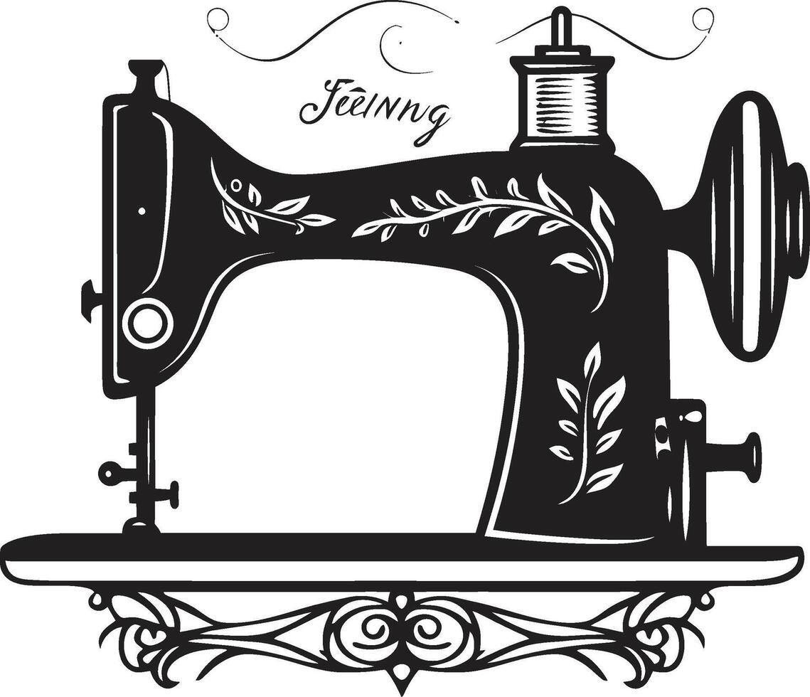 Stylish Seamstress Elegant for Black Sewing Machine Sleek Stitcher Black for Tailored Sewing Machine vector