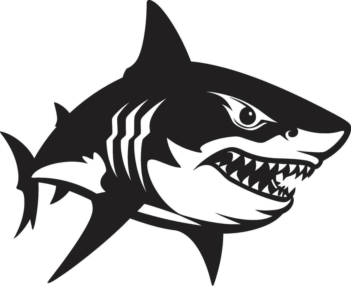Dynamic Depths Elegant Black Shark in Oceanic Sovereignty Black for Sleek Shark vector