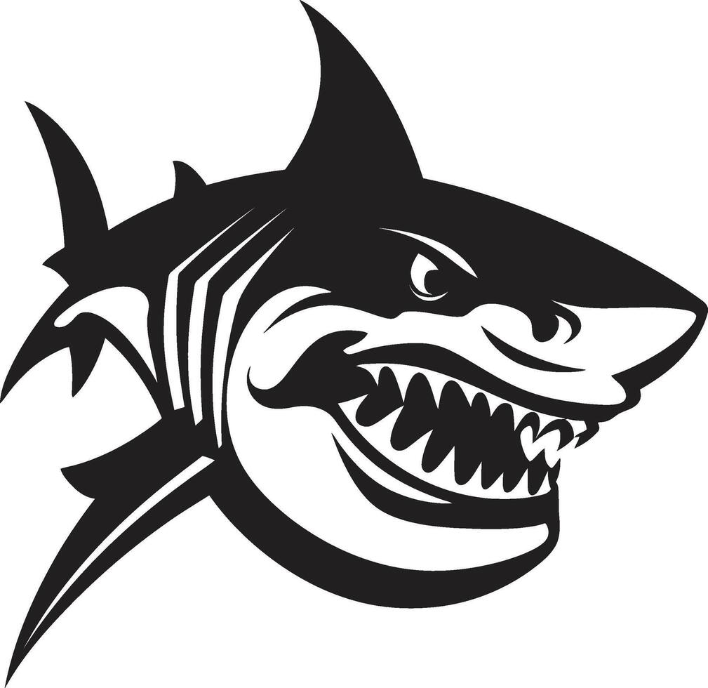 Marine Majesty Black for Dynamic Shark Abyssal Dominance Elegant Black Shark in vector