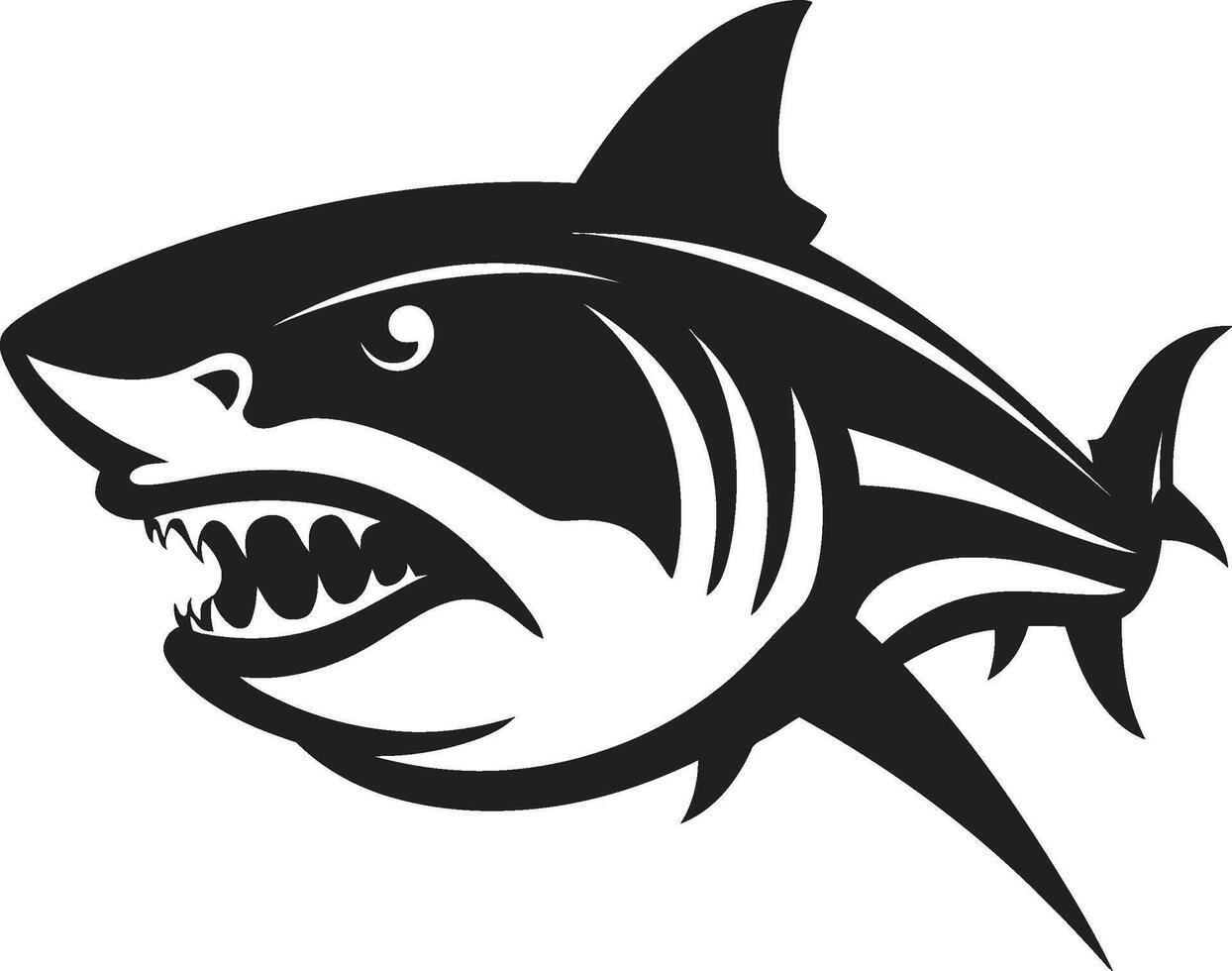 Silent Sea Ruler Elegant for Dynamic Shark Ferocious Fins Black for Black Shark vector