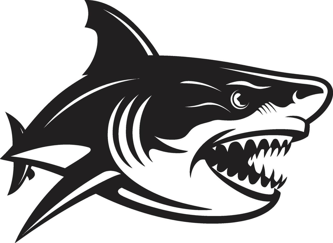 Majestic Predator Elegant for Shark Emblem Fierce Fin Black for Elegant Shark vector