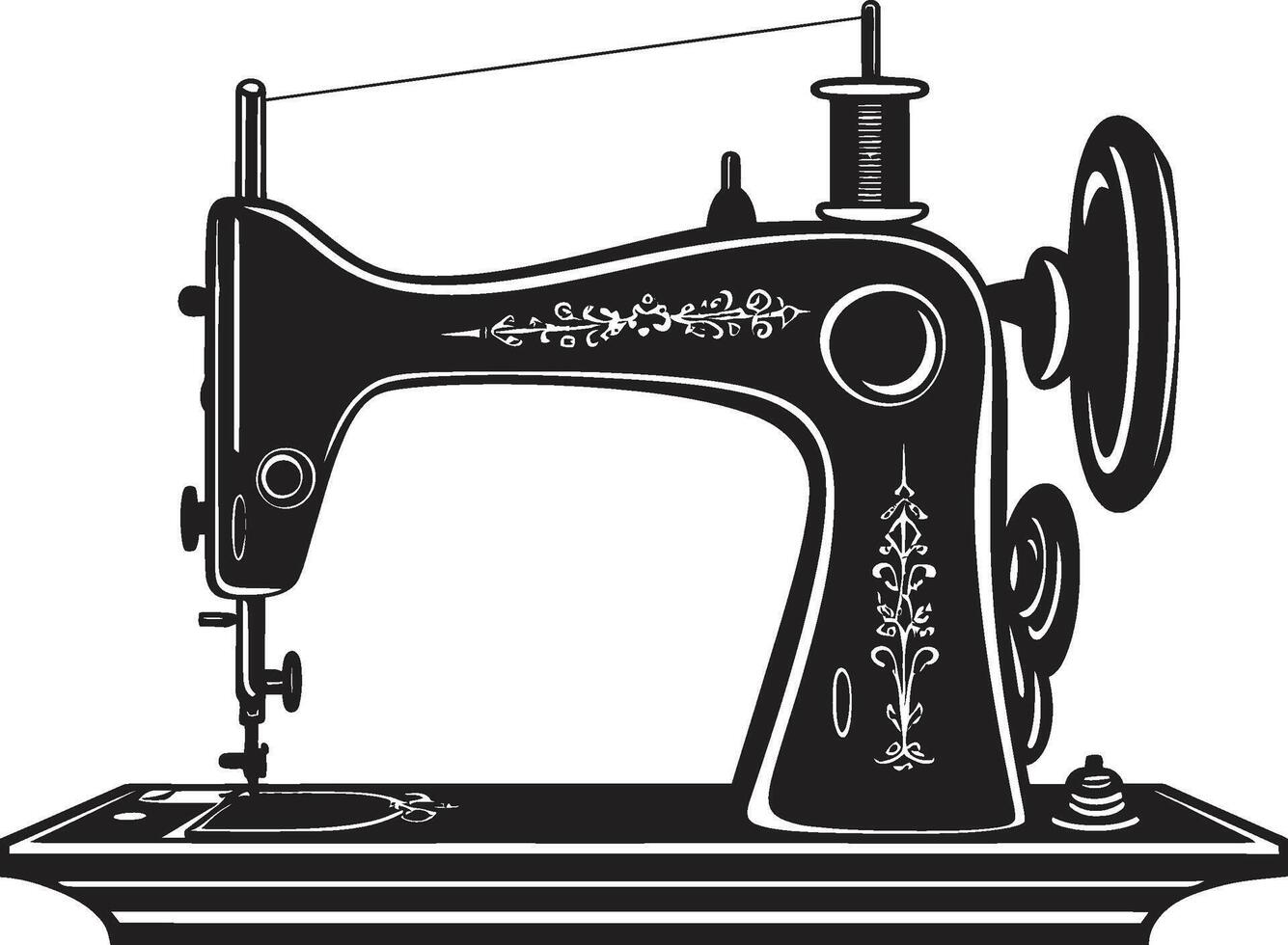 elegante adornos elegante negro para pulcro de coser máquina noir arte de la costura negro para astuto de coser máquina vector