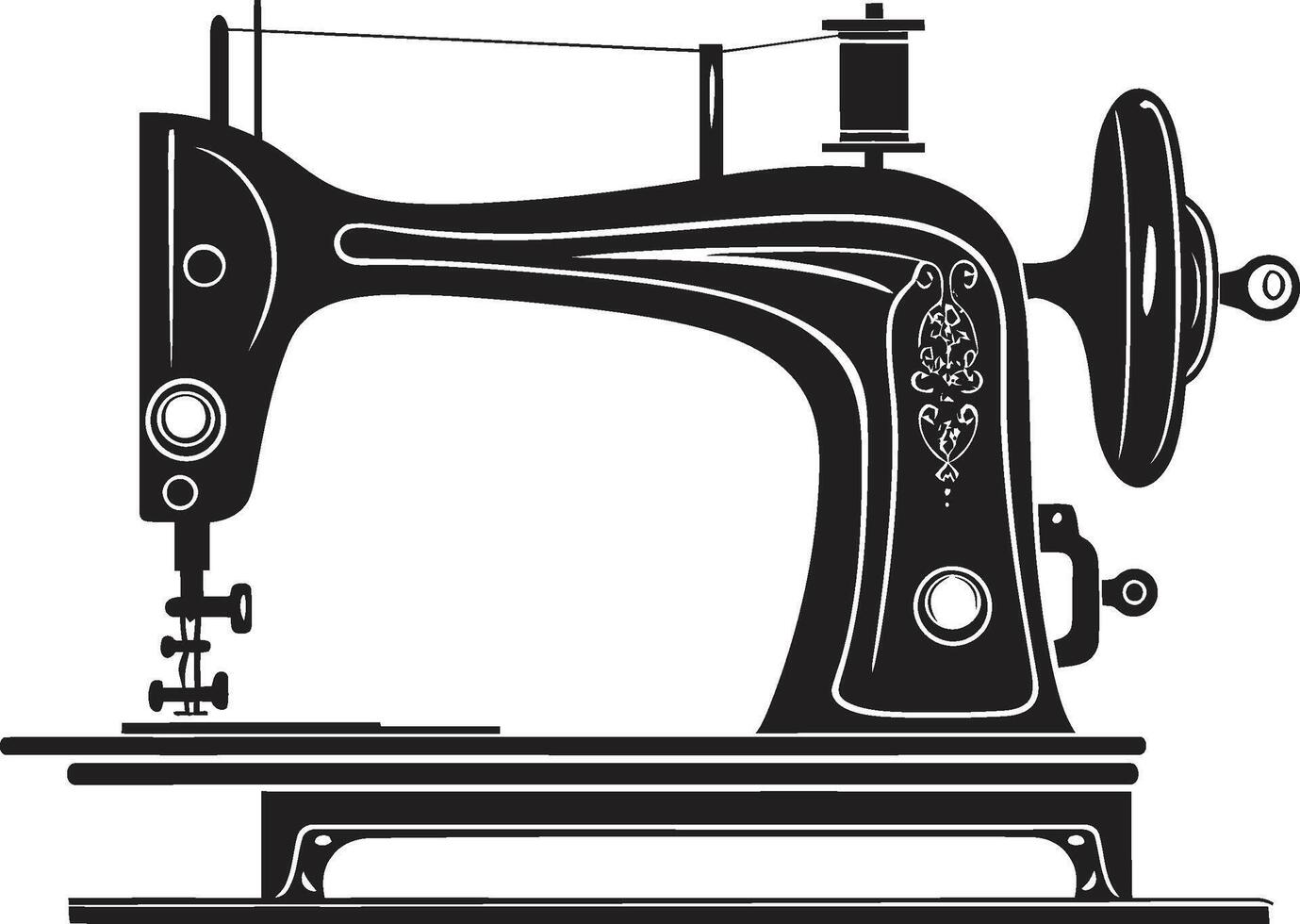 pulcro costura elegante negro de coser máquina noir punto del aguja negro para astuto de coser máquina vector