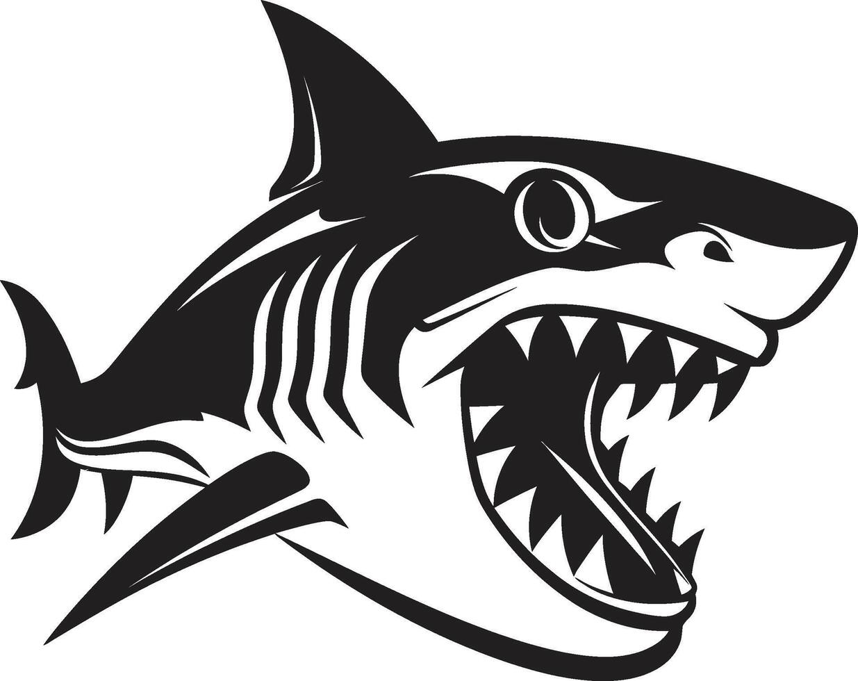 Silent Sea Ruler Elegant for Dynamic Shark Ferocious Fins Black for Black Shark vector