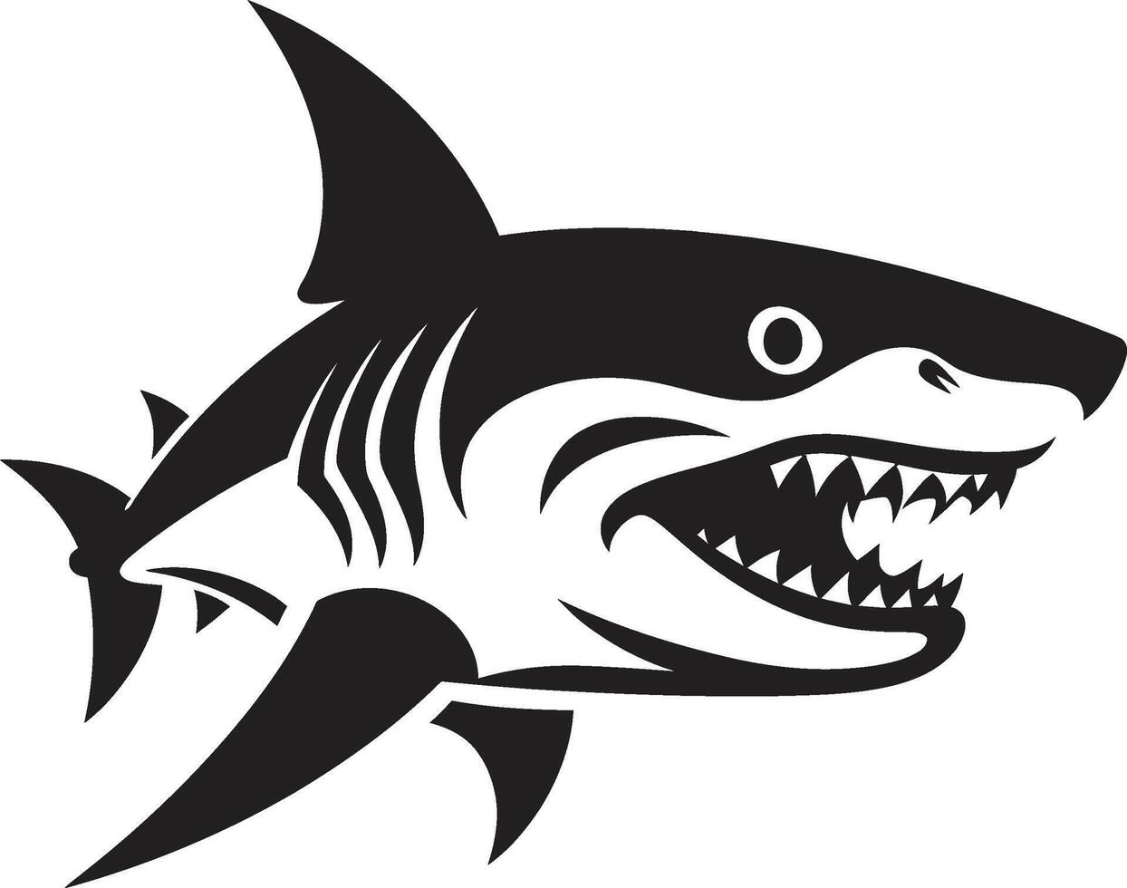 Dynamic Depths Elegant for ic Shark Predatory Majesty Black ic Shark in vector