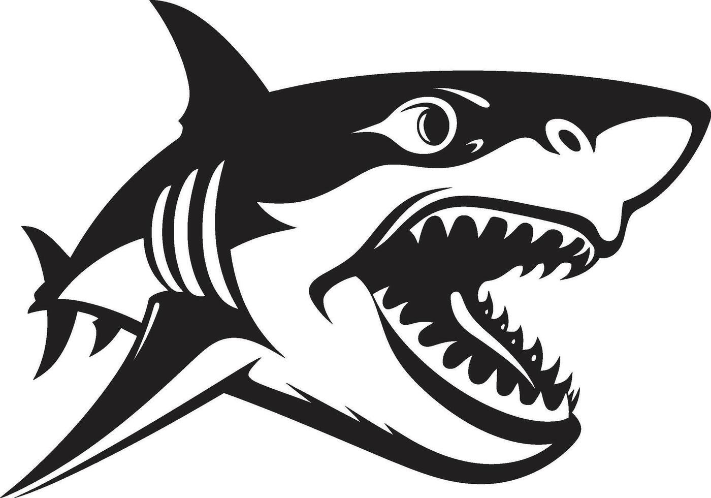 Swift Sea Sovereign Black for Sleek Shark Dynamic Depths Elegant for Fearsome Shark vector