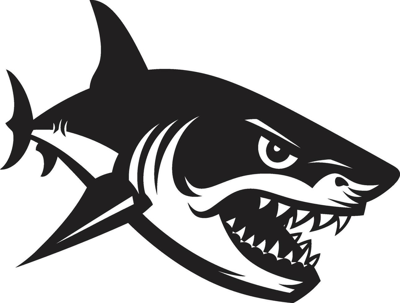 Dynamic Depths Elegant Black Shark in Oceanic Sovereignty Black for Sleek Shark vector