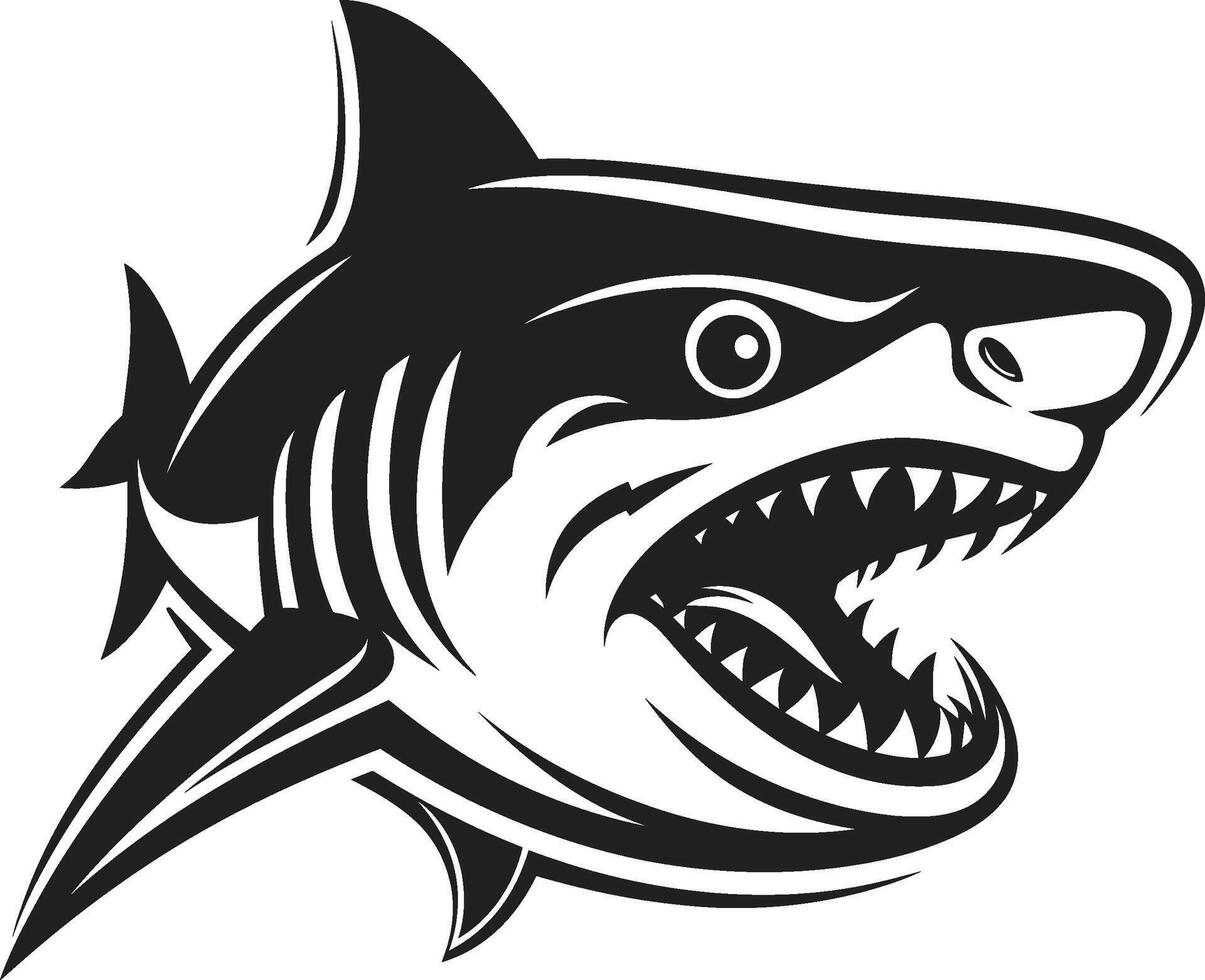 Underwater Guardian Black for ic Shark Sleek Predator Black ic Shark in Elegant vector