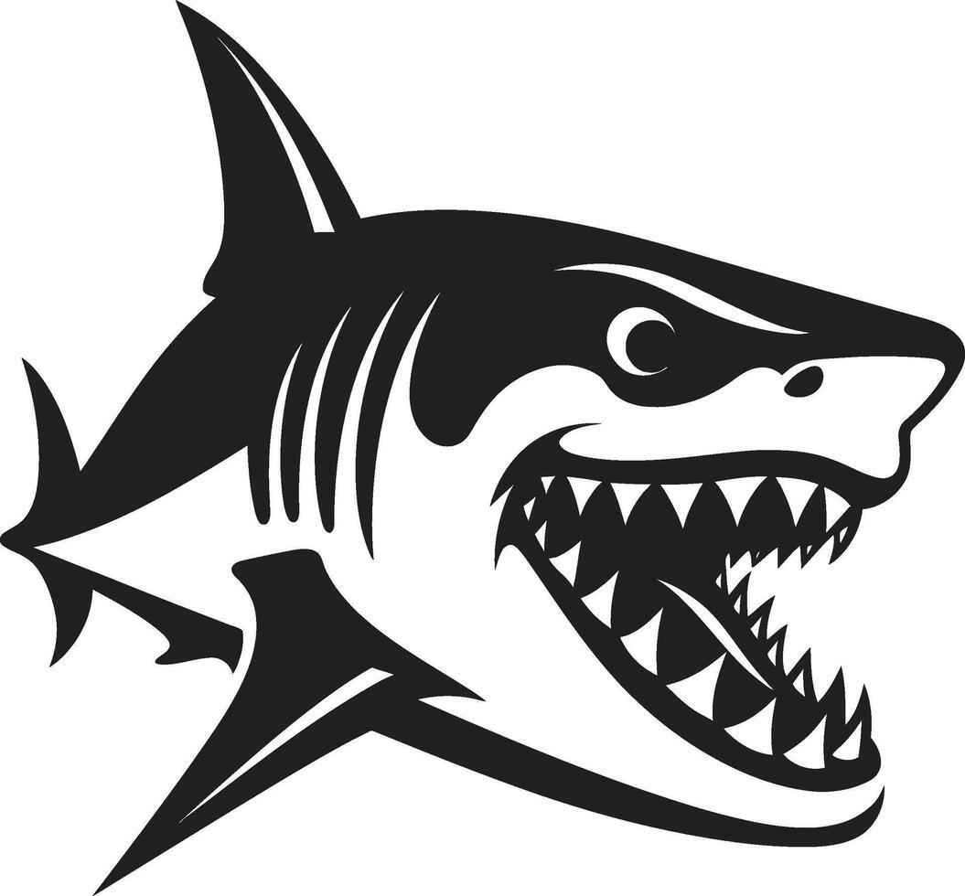 Elegant Aquatic Apex Black ic Shark in Silent Sea Ruler Black for Majestic Shark vector