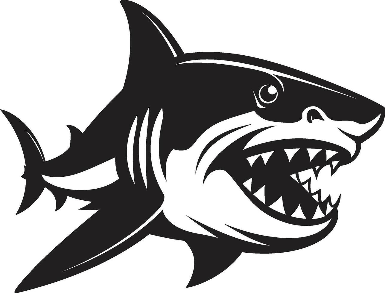 Silent Sea Ruler Black ic Shark in Ferocious Fins Elegant for Black Shark vector