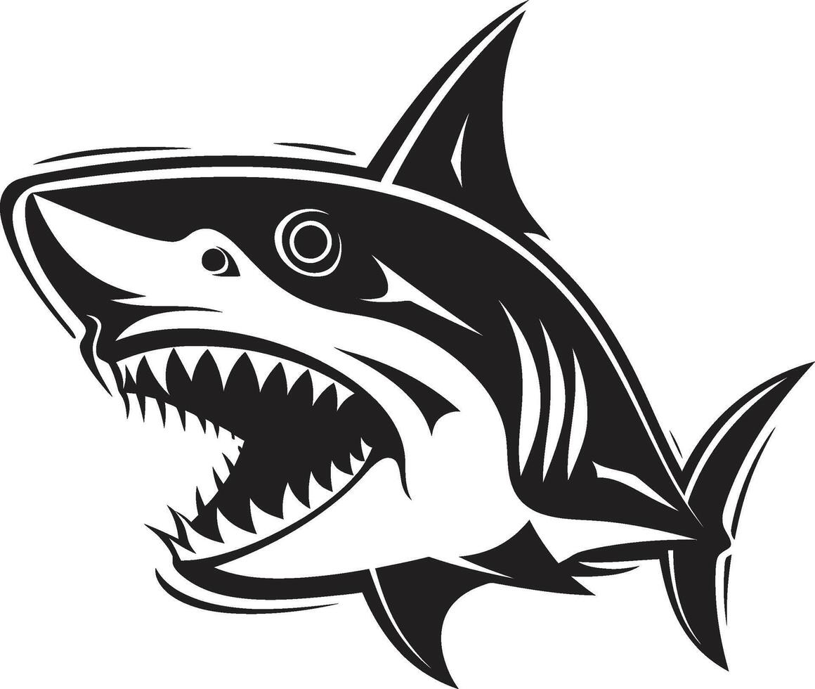 Oceanic Apex Elegant for Black Shark Emblem Sleek Swimmer Black for ic Shark vector