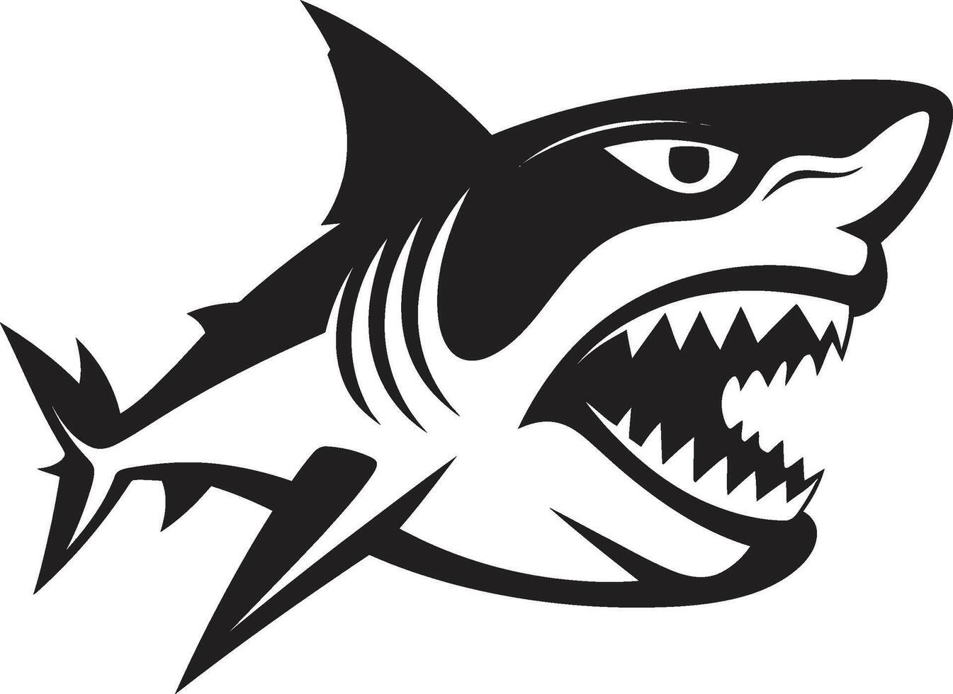 Ferocious Fins Elegant for Black Shark Underwater Dominance Black ic Shark in vector