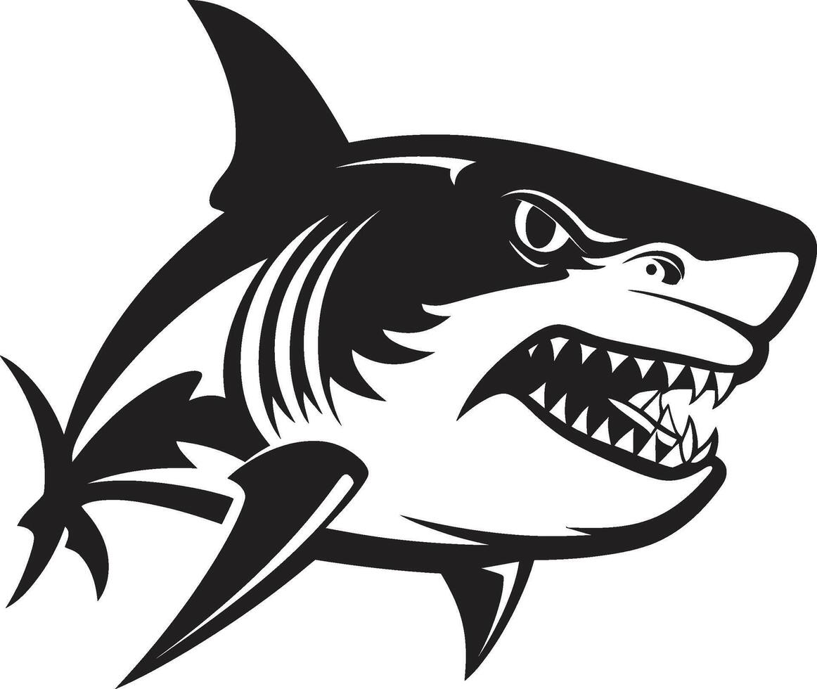 Underwater Guardian Black ic Shark in Sleek Predator Elegant for Black Shark vector