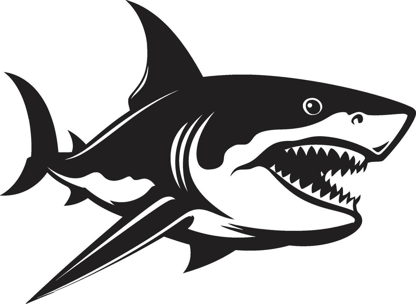 Predatory Majesty Black for Elegant Shark in Oceanic Apex Elegant for Black Shark Emblem vector