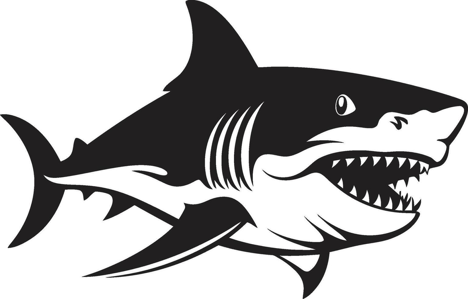 Sleek Swimmer Black for Majestic Shark Battle Ready Soldier Holding Gun Black vector