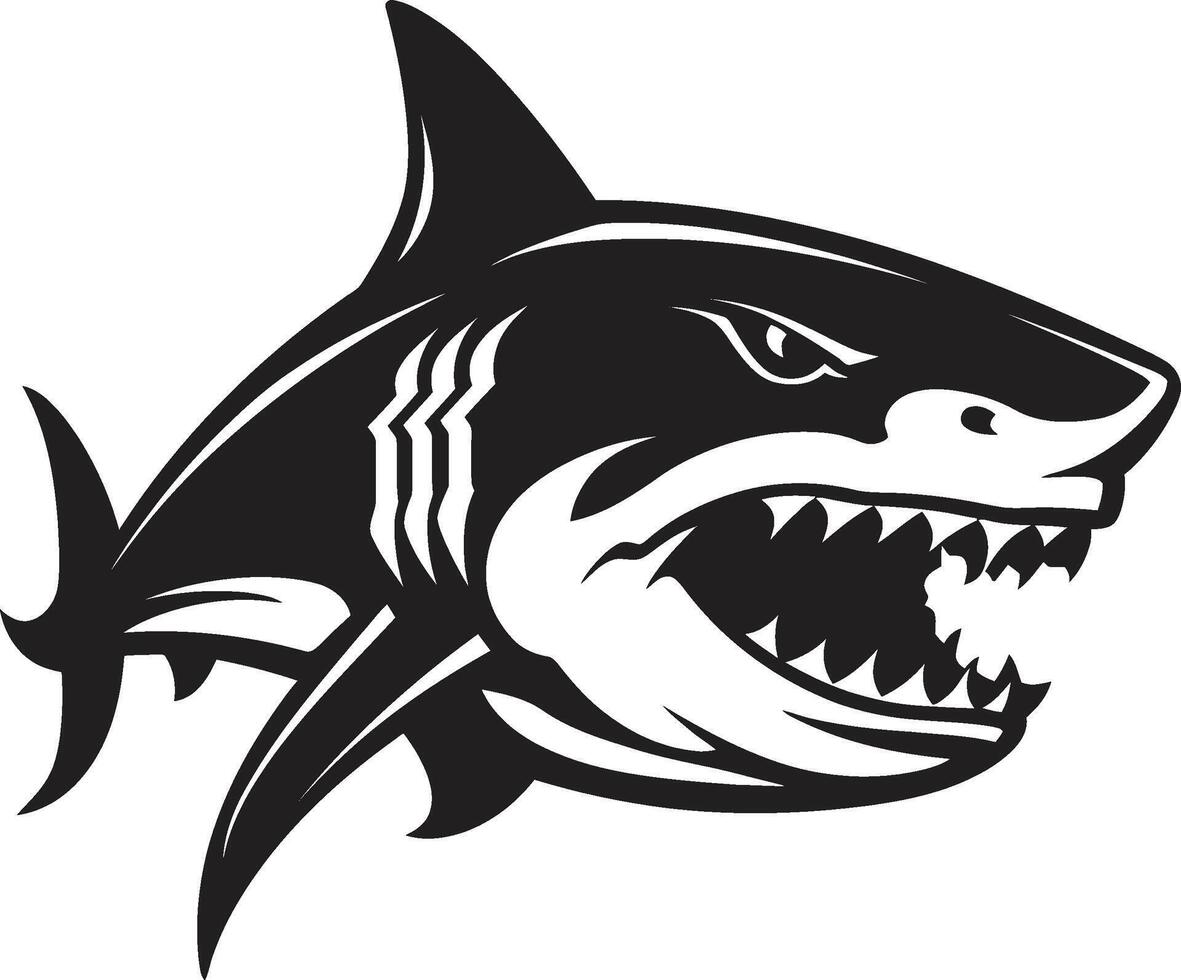 Ferocious Fins Elegant for Black Shark Underwater Dominance Black for Menacing Shark vector