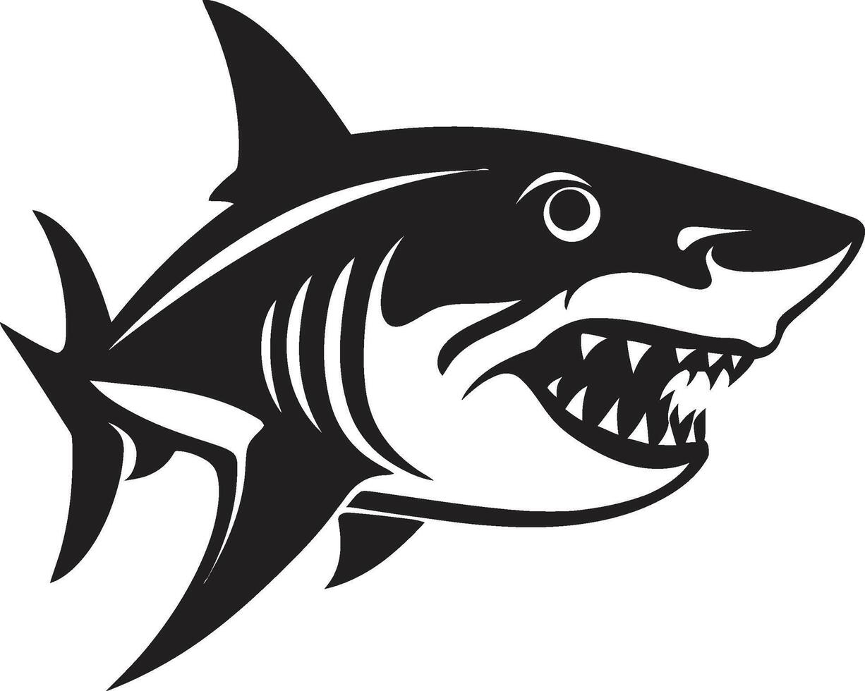 Oceanic Vigilance Black Shark Emblem Silent Hunter Black for Elegant Shark in vector