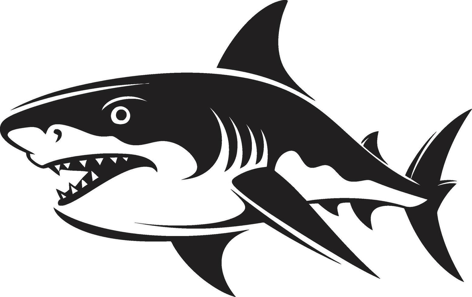 Underwater Guardian Elegant Black Shark in Sleek Predator Black for Dynamic Shark vector