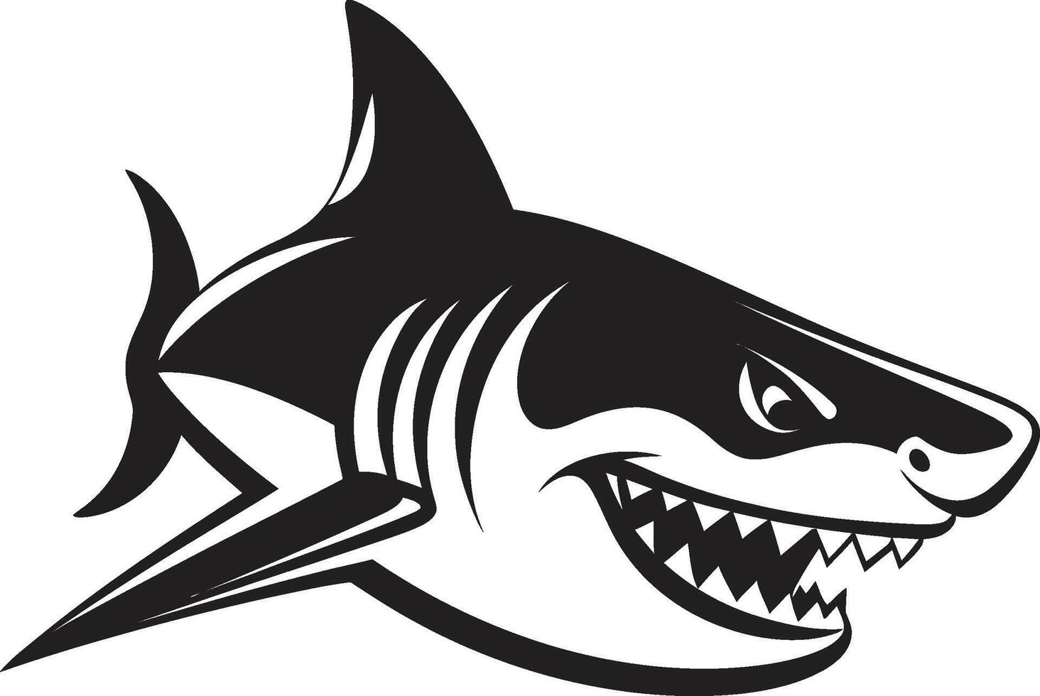 silencio cazador negro para elegante tiburón en marina majestad negro para dinámica tiburón vector