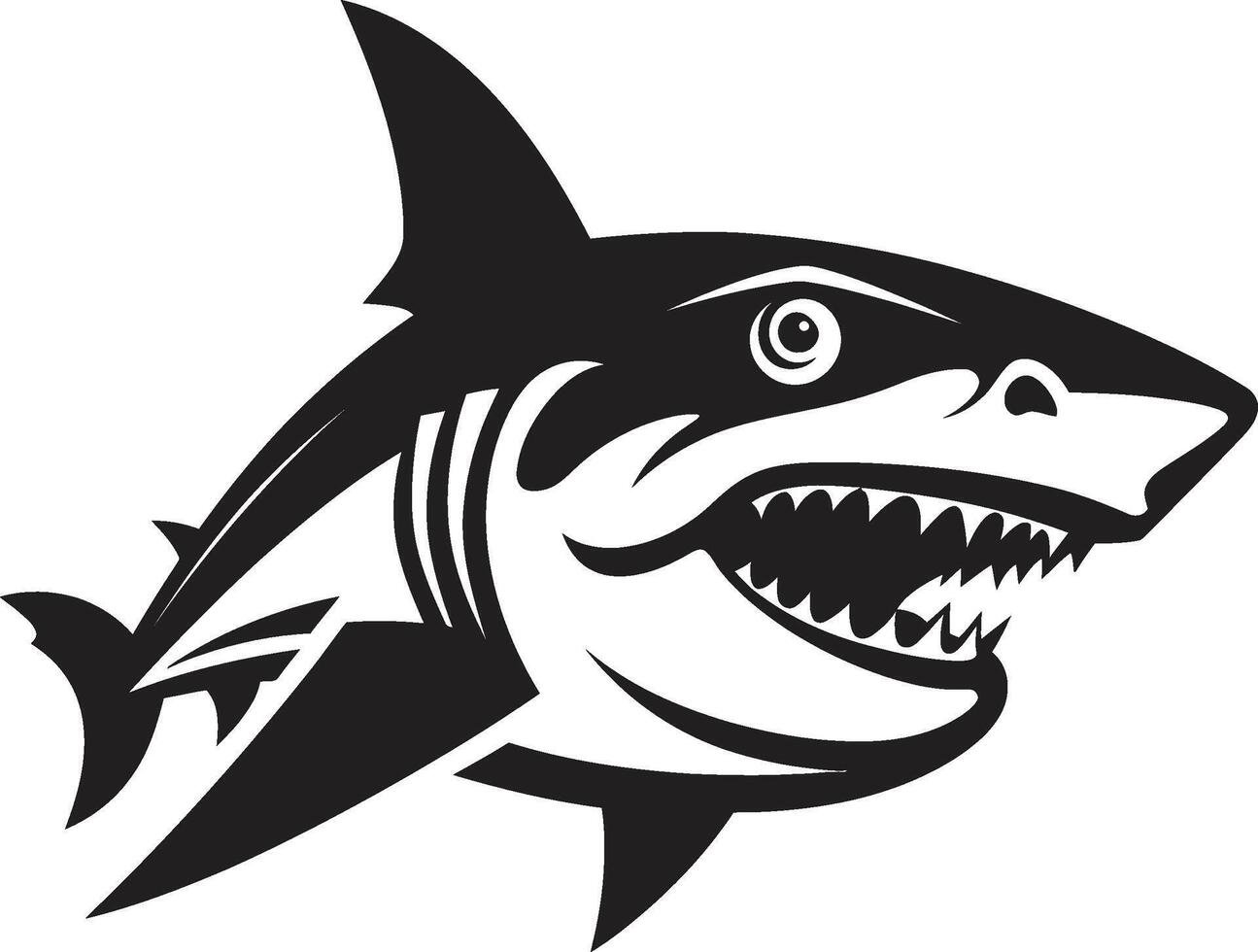 Majestic Predator Elegant for Shark Emblem Fierce Fin Black for Elegant Shark vector