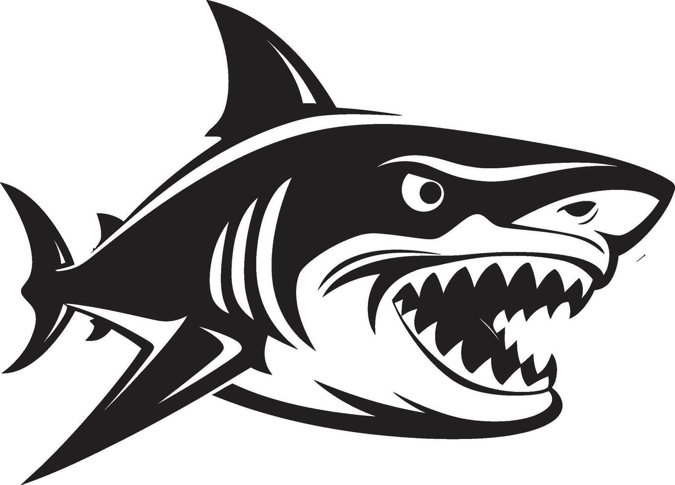 Silent Hunter Elegant for Black Shark Marine Majesty Black for Fearsome Shark vector