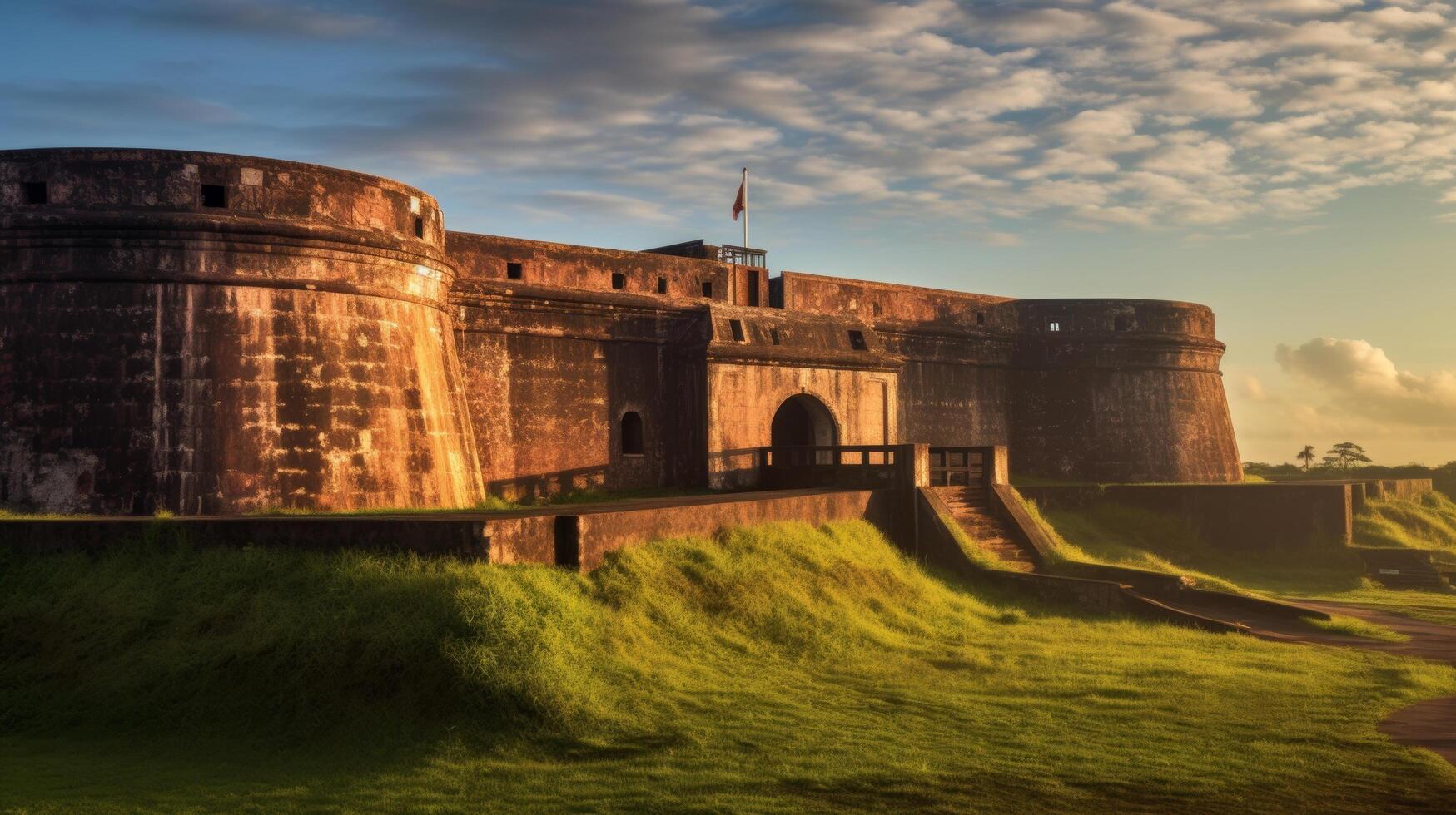 Fort illuminated by soft morning light photo