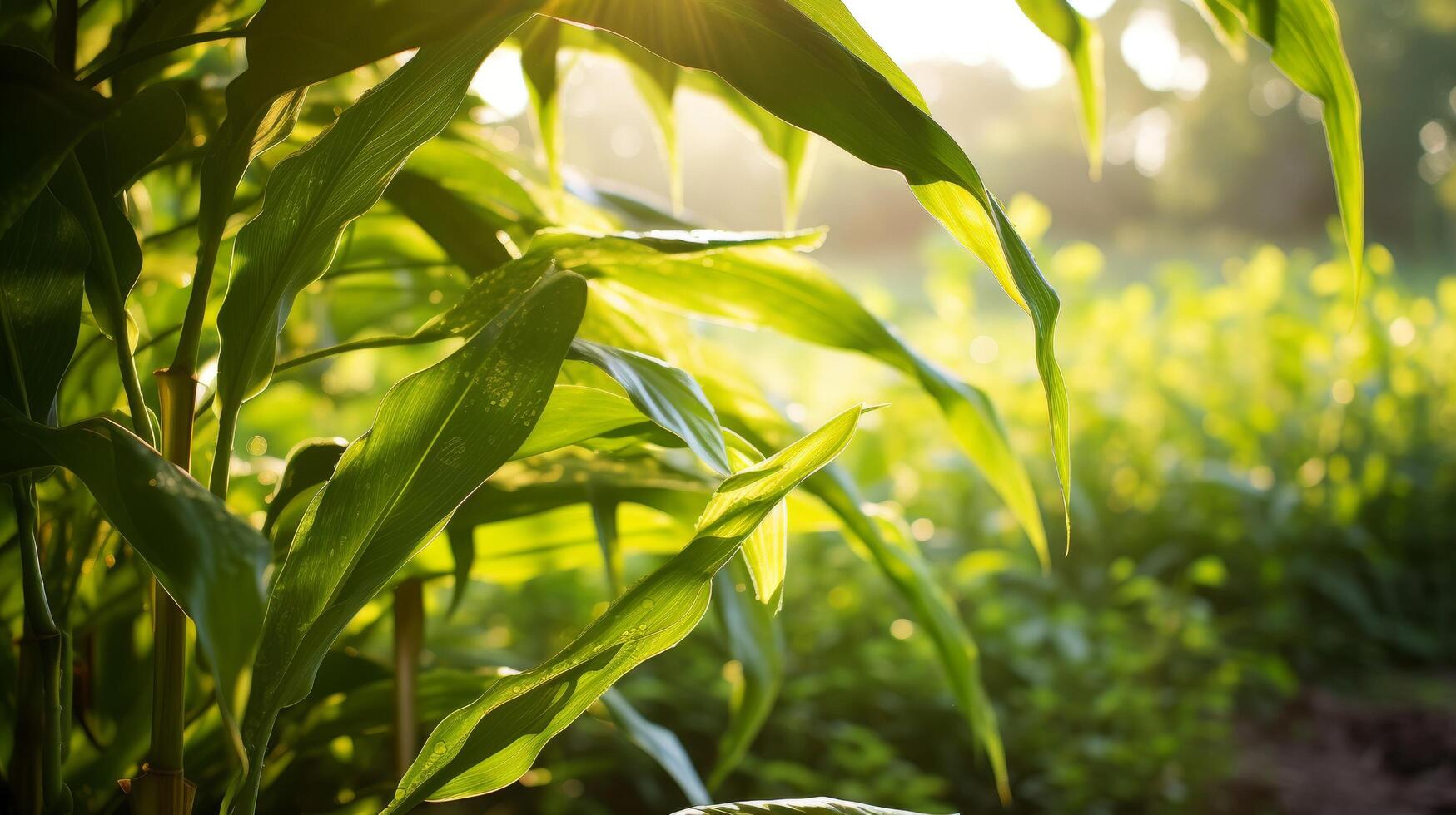luz de sol filtros mediante maíz hojas foto