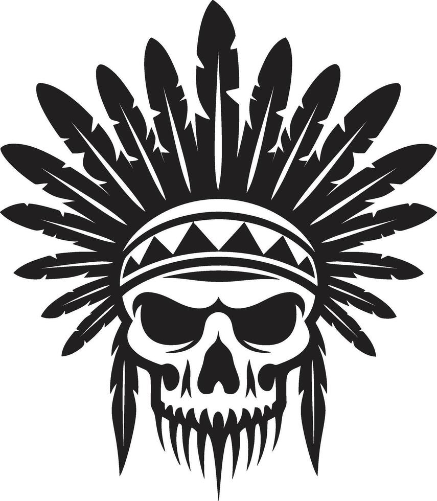 Ritualistic Reverence Elegant Tribal Skull Lineart in Black Ceremonial Contours Black for Tribal Skull Mask vector