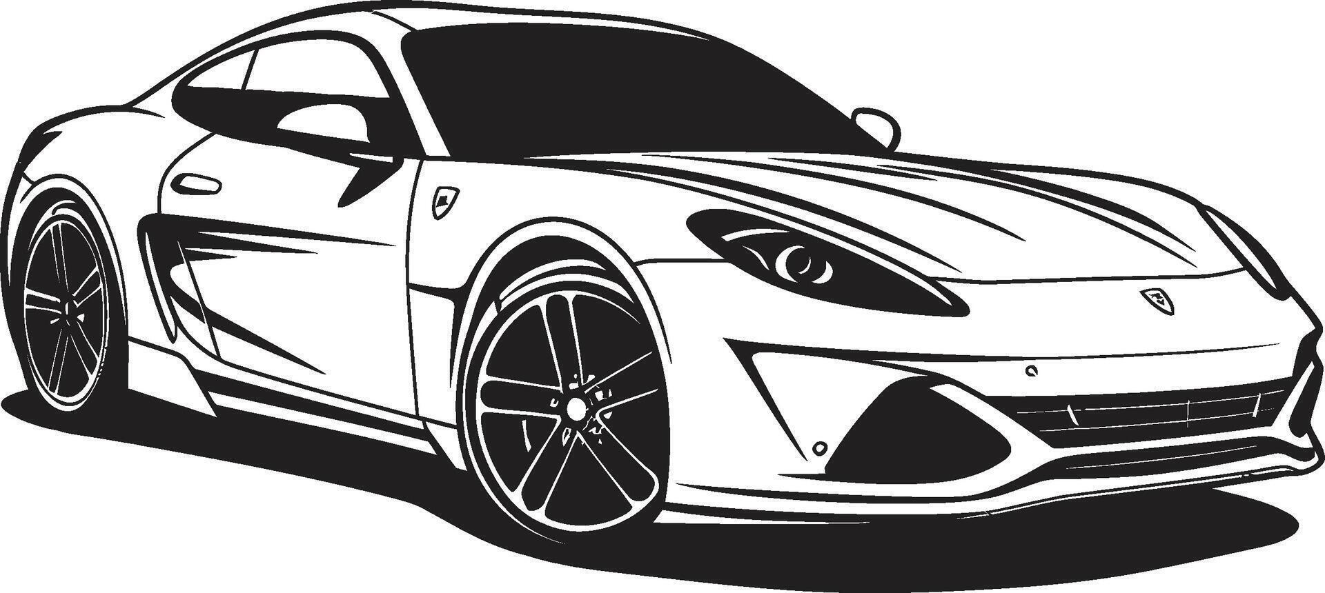 adrenalina Arte negro ic coche deportivo arte lineal en superdeportivo estilos negro para coche deportivo arte lineal emblema vector