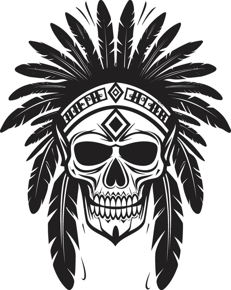 Soulful Strokes Black for Tribal Skull Mask Lineart Ancient Adornments Tribal Skull Mask Lineart in Elegant Black vector