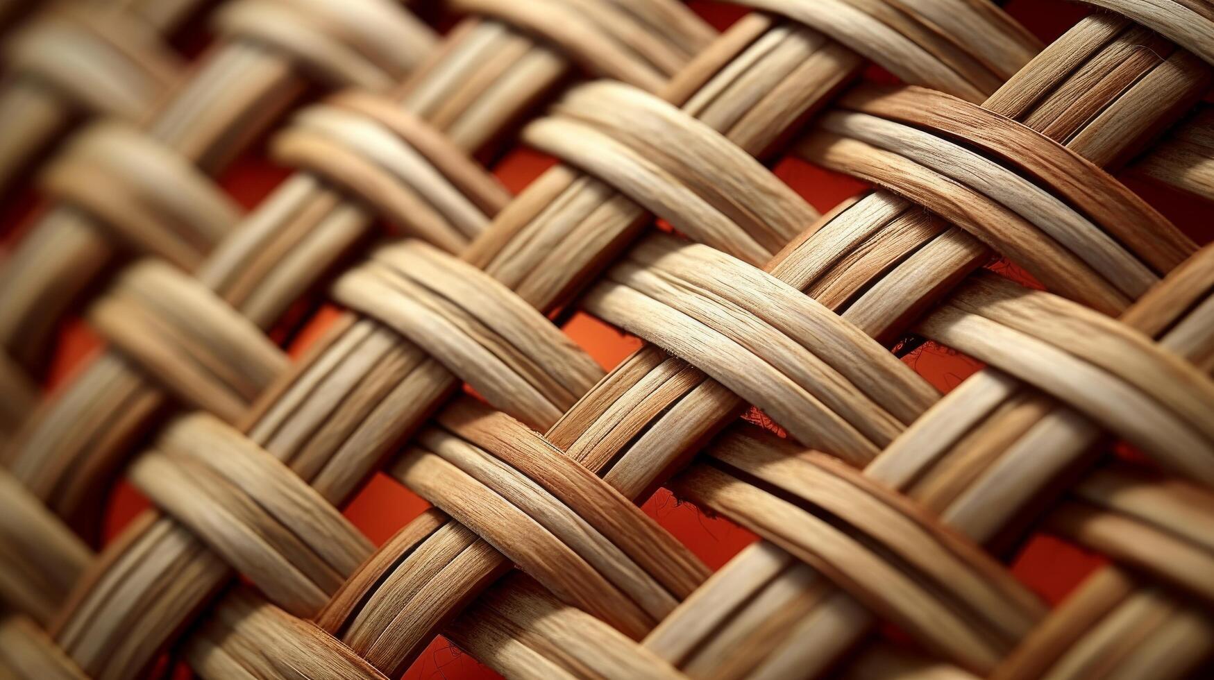 Macro view of wicker basket weave photo