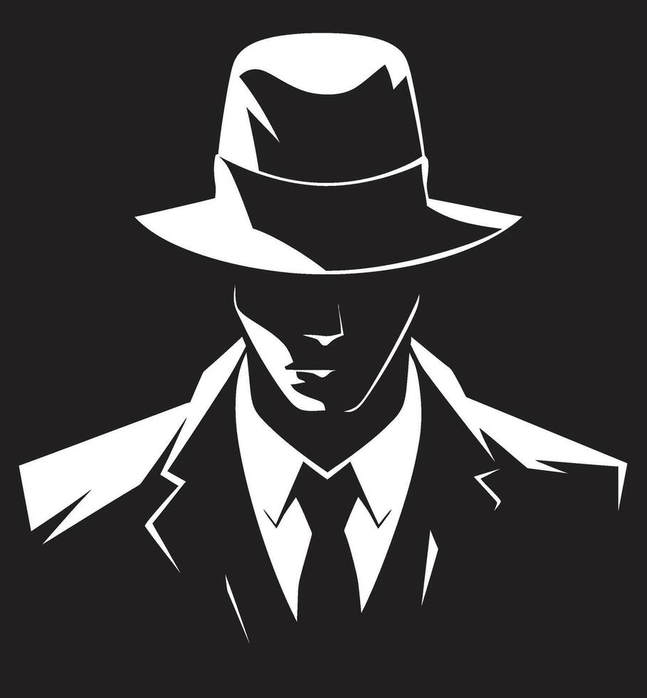 The Godfather Crest Mafia Emblem in Sharp Dressed Shadows Suit and Hat vector
