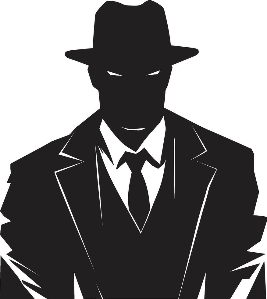 gángster majestad de mafia jefe atuendo el padrino cresta mafia emblema en vector