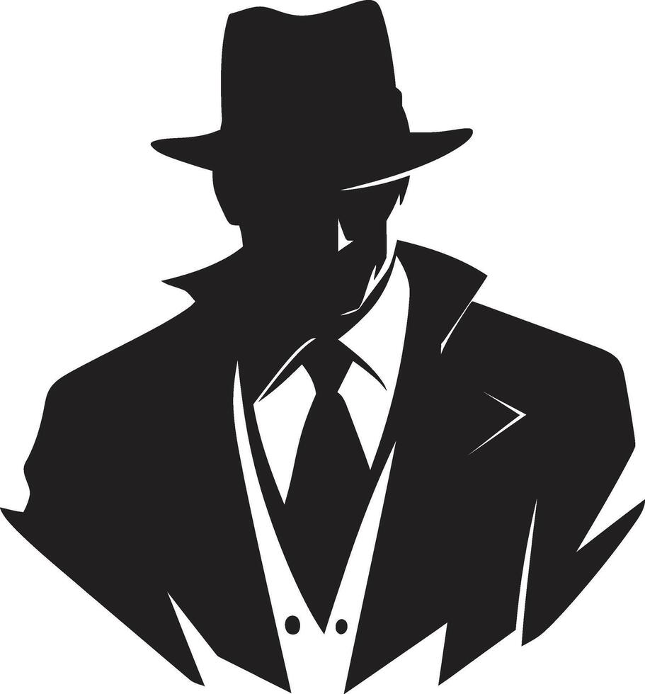 Tailored Tyranny Emblem of Mafia Boss Attire Sharp Dressed Shadows for Mafia vector