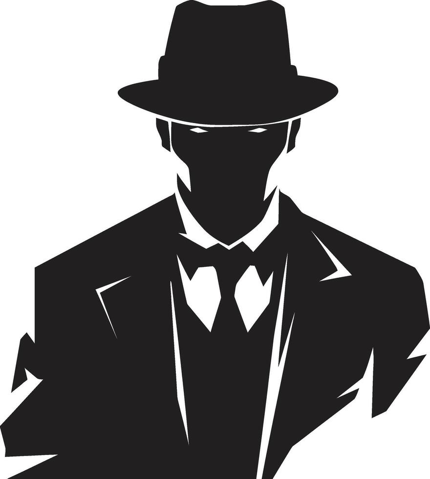 gángster élite traje y sombrero organizado crimen obertura mafia vector
