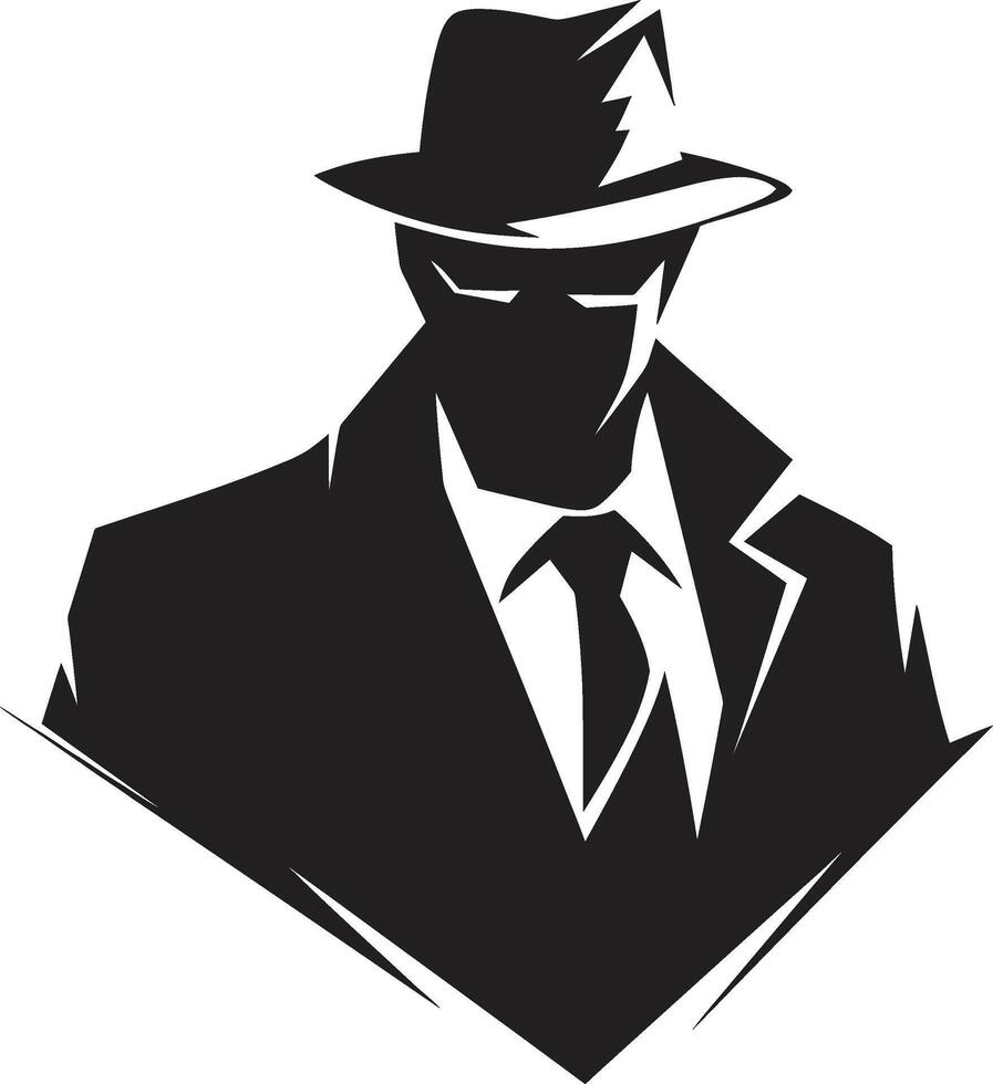 Criminal Couture Suit and Hat in Mobster Magnificence Mafia Crest vector