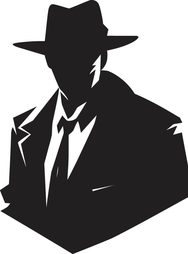 Mobster Monarchy Emblem of Mafia Elegance Noir Nobility Suit and Hat vector