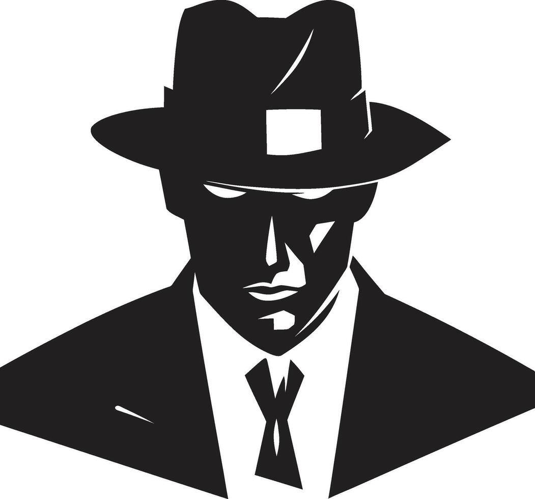 gángster monarquía emblema de mafia elegancia noir nobleza traje y sombrero vector