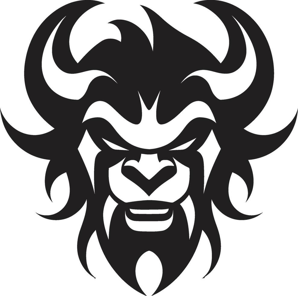 Elegant Oni Mask Logo Contemporary Black Mystical Oni Head Symbol Dark Icon Design vector