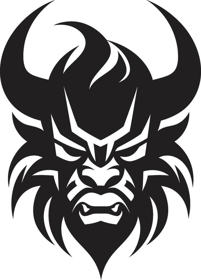 Shadowed Oni Silhouette Contemporary Black Emblem for Modern Branding Noir Inspired Oni Graphic Stylish Icon for a Captivating Logo vector