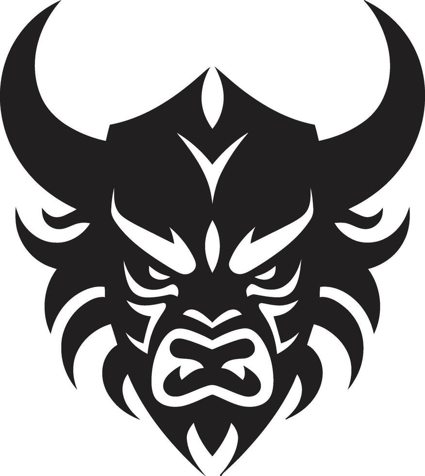 Elegant Oni Sleek Black Logo Design for a Modern Identity Noir Oni Graphic Intricate Art with a Mysterious Touch vector