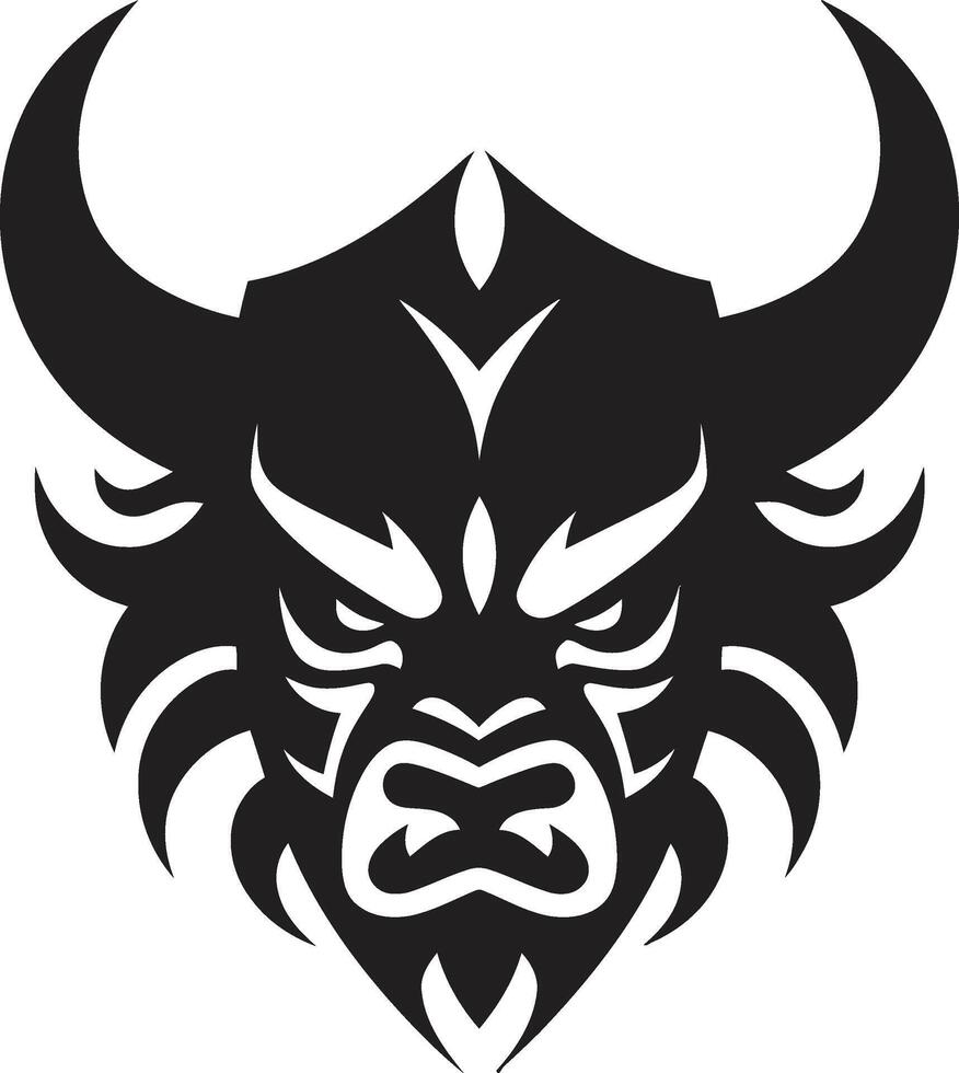 Elegant Oni Sleek Black Logo Design for a Modern Identity Noir Oni Graphic Intricate Art with a Mysterious Touch vector