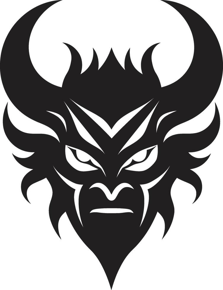 Sleek Oni Noir Intricate Black Emblem with a Mysterious Twist Dark Oni Stylish Art for a Captivating Logo vector