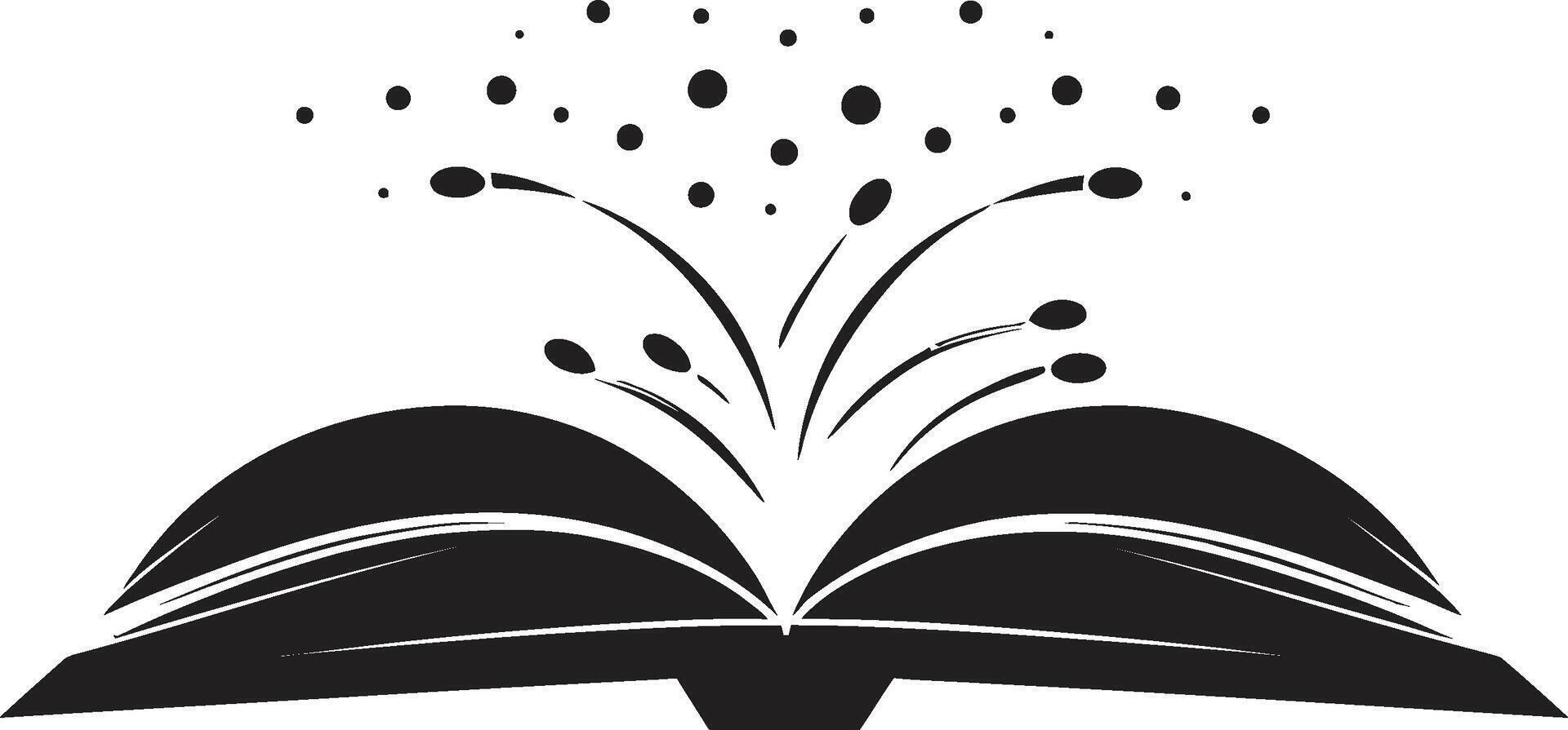 Pages of Insight Unveiled Stylish Black Icon with Elegant Book Design Noir Book Graphic Modern Logo for a Captivating Brand vector